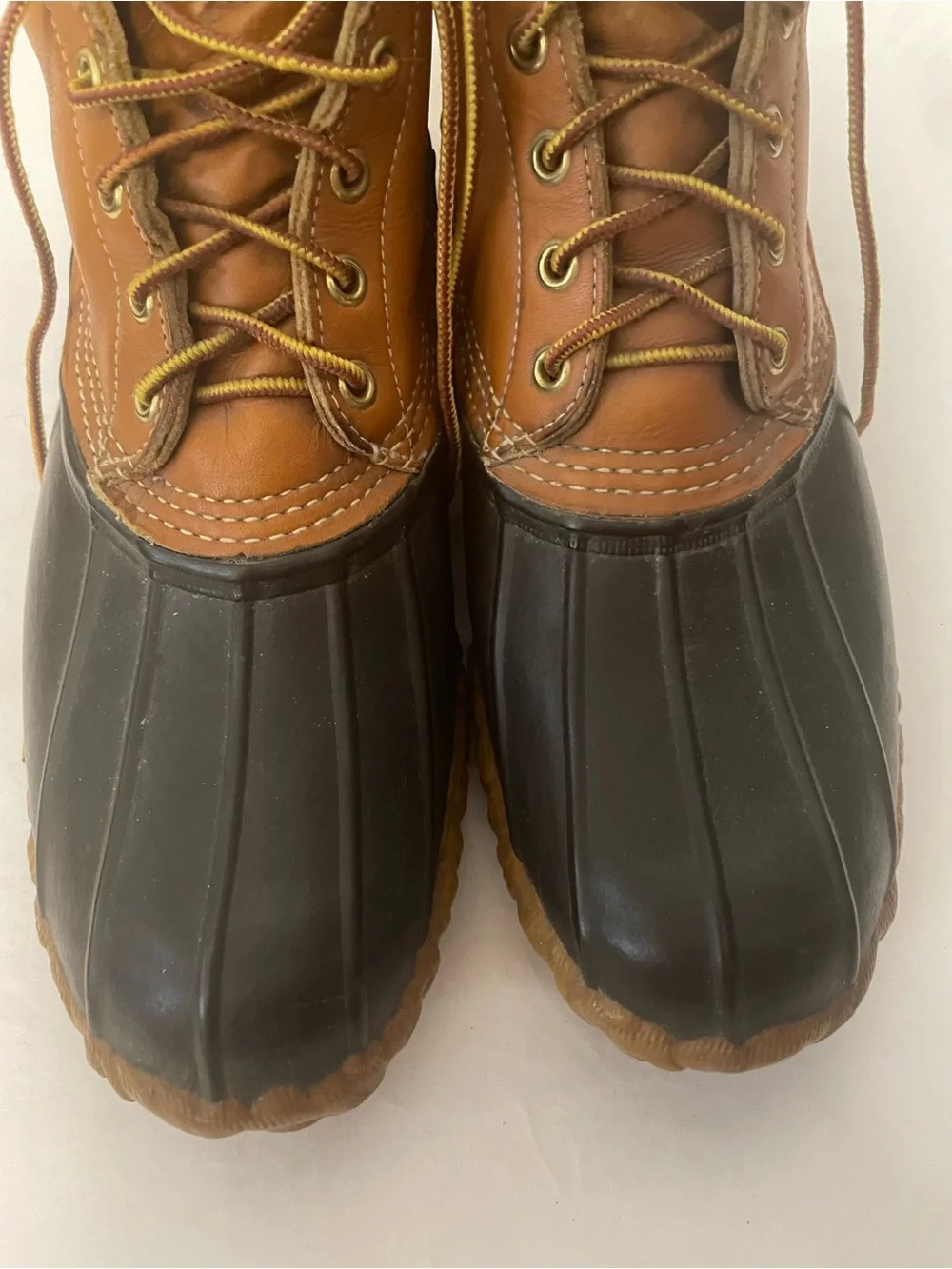 Vintage 1970s L.L. Bean Men’s Two-Tone Brown Waterproof Duck Boots